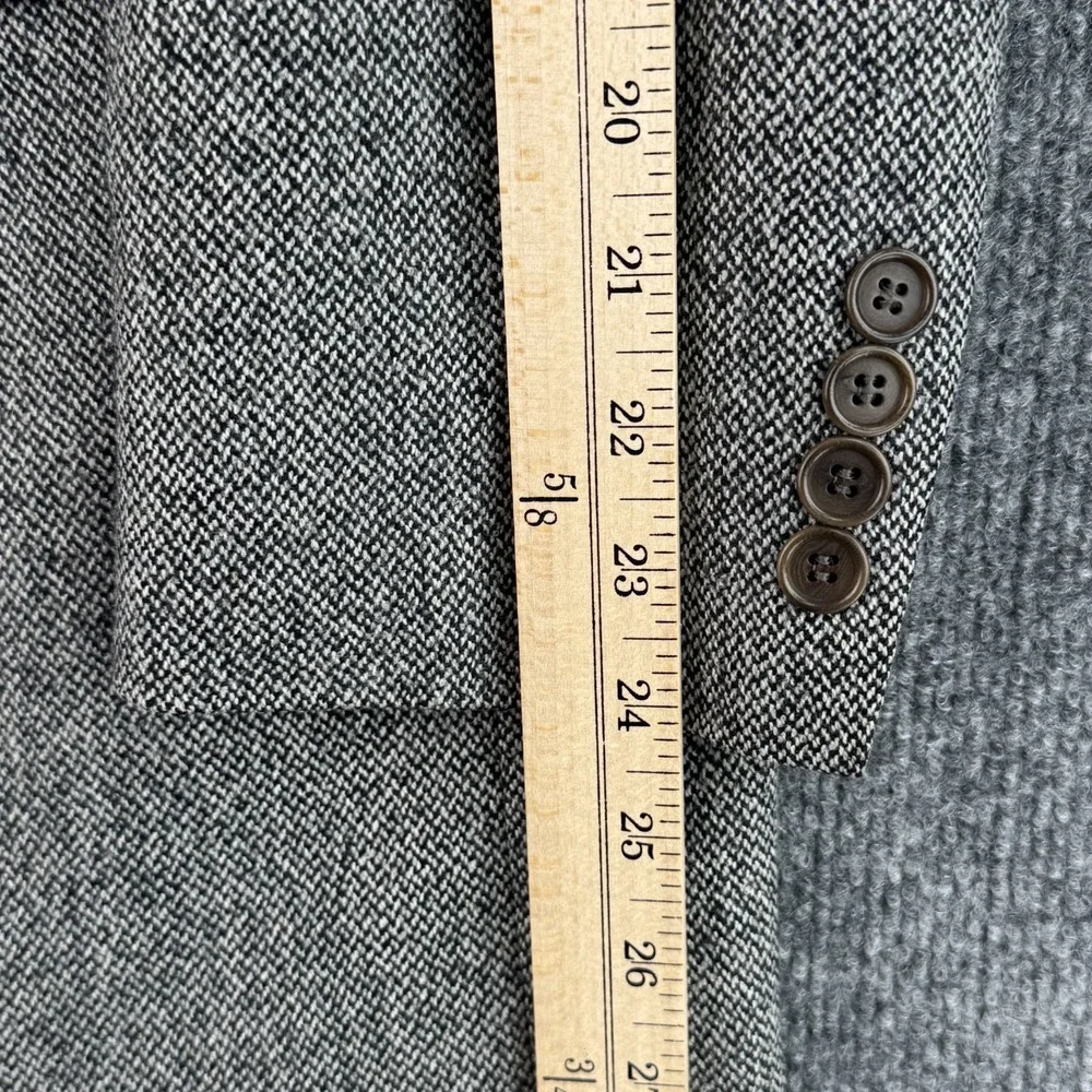 Vintage Brooks Brothers 346 Blazer Mens 43R Gray Micro Houndstooth Wool 2005